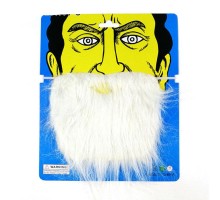 Beyaz Kırçıllı Arkadan Lastikli Beyaz Takma Sakal Yetişkin Çocuk Uyumlu