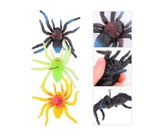 Yumuşak Plastik Malzemeden İmal Karışık Renk Tarantula Örümcek 6 Adet 13x13 cm