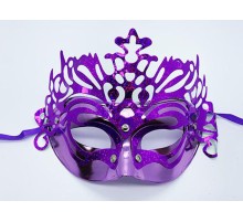 Metalize Ekstra Parlak Hologramlı Parti Maskesi Mor Renk 23x14 cm
