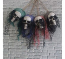 Kuru Kafa Şekilli Asmalı Süs İskelet Kafalar 5 Adet 120 cm