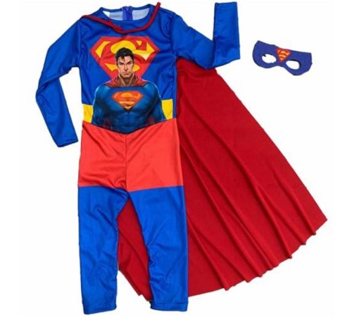 toptan-xml-dropshipping-Çocuk Superman Kostümü - Pelerinli ve Maskeli Superman Kostüm 9-10 Yaş
