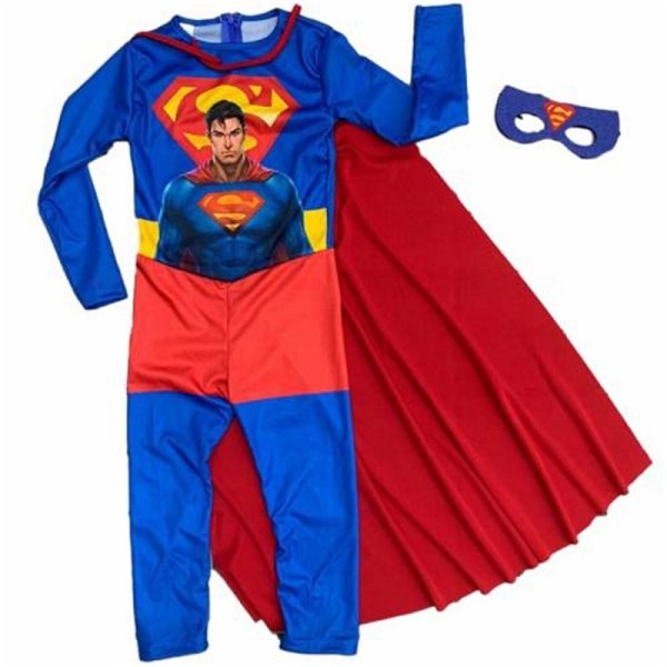 toptan-xml-dropshipping-Çocuk Superman Kostümü - Pelerinli ve Maskeli Superman Kostüm 7-8 Yaş