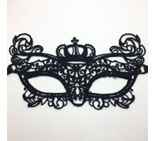 Siyah Renk Dantel İşlemeli Örgülü Parti Maskesi Model 6