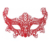 Kırmızı Renk Dantel Örgü İşlemeli Parti Maskesi Model 3