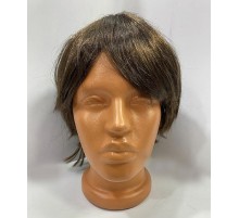 Kısa Model Düz Kesim İçi Astarlı Erkek Peruğu Kahve Renk