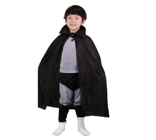 toptan-xml-dropshipping-Siyah Renk Yakalı Çocuk Pelerin 90 cm