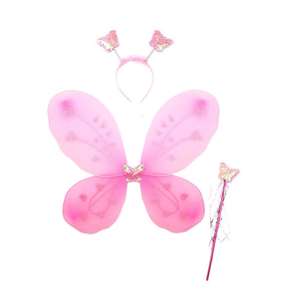 toptan-xml-dropshipping-Toz Pembe Renk Kelebek Kanadı Tacı ve Sopası 50x37 cm
