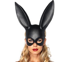 Siyah Renk Ekstra Lüks Cosplay Tavşan Maskesi 18x38 cm