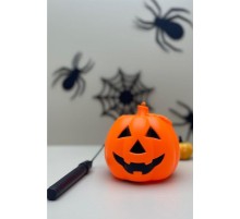 Turuncu Renk Led Işıklı Elde Tutmalı Balkabağı 14X14 cm