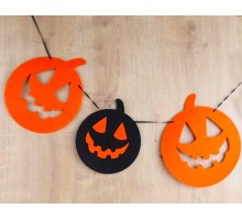 Balkabağı Keçe Süsleme Dekor 3 lü 20X23 cm 1.70 Metre