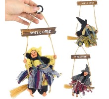 El İşlemeli Dekoratif Welcome Yazılı Cadı Kapı Süsü 19x18x5 cm 1 Adet