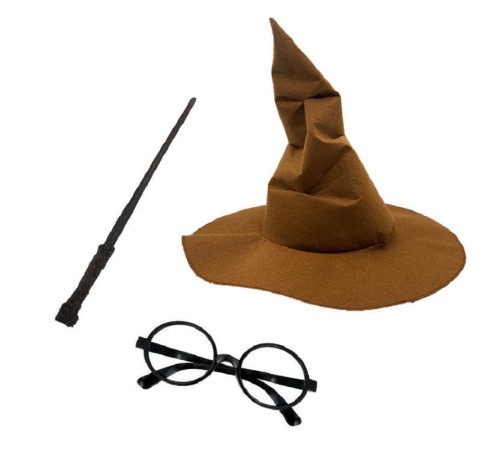 toptan-xml-dropshipping-Harry Potter Şapkası + Harry Potter Asası + Harry Potter Gözlüğü Çocuk Boy