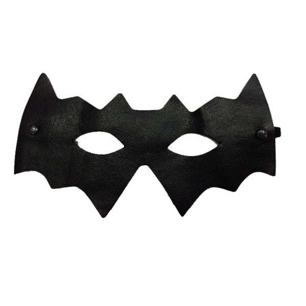 toptan-xml-dropshipping-Siyah Renk Vinleks Deri Malzemeden İmal Batman Maskesi 10x20 cm