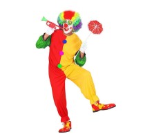 Yetişkin Palyaço Kostüm + Palyaço Bonus Saç + Palyaço Burun Seti