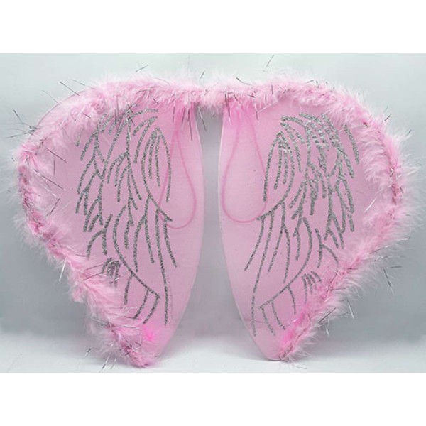 toptan-xml-dropshipping-Pembe Otrişli Pembe Renk Çocuk Peri Kanadı-Bebek Peri Kanadı 30x40 cm