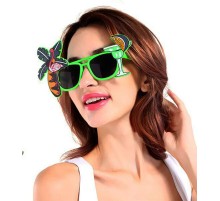 Hawaii Luau Cocktail Temalı Parti Gözlüğü Yeşil Renk 8x15 cm