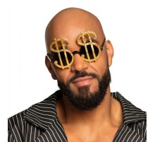 Dolar Temalı Altın Renk Parti Gözlüğü 12x7 cm