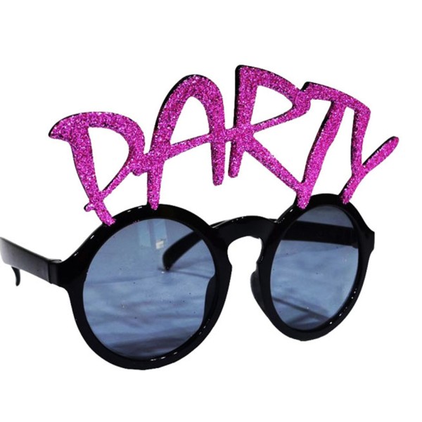 toptan-xml-dropshipping-Party Yazılı Fuşya Renk Parti Gözlüğü 15x7 cm