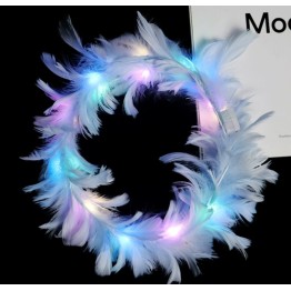 Led Işıklı Rengarenk Yanan 3 Fonksiyonlu Otrişli Parti Tacı Mavi Renk 12x12 cm