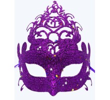 Mor Renk Parti Maskesi - Parlak Mor Sim Balo Maskesi 21x20 cm