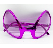 Retro Gözlük - 80 li 90 lı Yıllar Parti Gözlüğü Fuşya Renk 8x13 cm