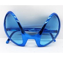 Retro Gözlük - 80 li 90 lı Yıllar Parti Gözlüğü Mavi Renk 8x13 cm