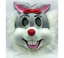 Beyaz Peluşlu Eva Tavşan Maskesi