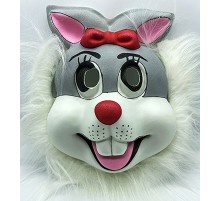 Beyaz Peluşlu Eva Tavşan Maskesi