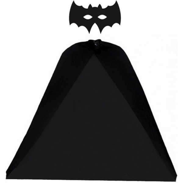 toptan-xml-dropshipping-Batman Pelerini ve Maske Seti Çocuk Boy - Yarasa Pelerin ve Maske Seti 90 cm