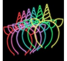 Karanlıkta Yanan Glow Unicorn Tacı Renkli 6 Adet