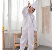 Çocuk Tavşan Kostümü Beyaz Renk 6-7 Yaş 120 cm