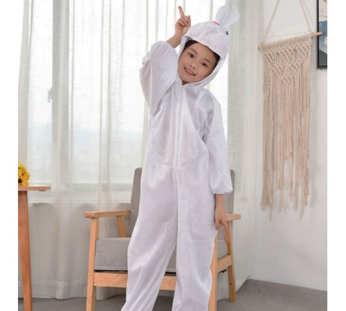 toptan-xml-dropshipping-Çocuk Tavşan Kostümü Beyaz Renk 6-7 Yaş 120 cm