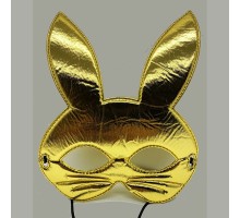 Altın Renk Kumaş Malzemeden İmal Tavşan Maskesi 25X17 cm