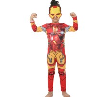 Maskeli Çocuk Demir Adam Kostümü - Çocuk İron Man Kostümü 3-4 Yaş