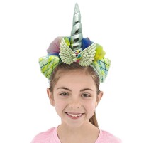 Gümüş Boynuzlu Tüllü Kanatlı Unicorn Tacı 17x27 cm