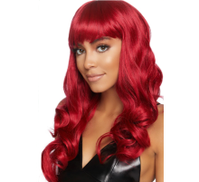 Kızıl Renk Kahküllü Dalgalı Uzun Parti Peruğu