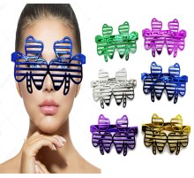 Metalize Ekstra Parlak Yaprak Panjur Parti Gözlüğü 6 Renk 6 Adet