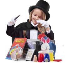 Çocuk Boy Siyah Sihirbaz Pelerini Siyah Sihirbaz Şapkası ve 7 Parça Sihirbazlık Oyunları