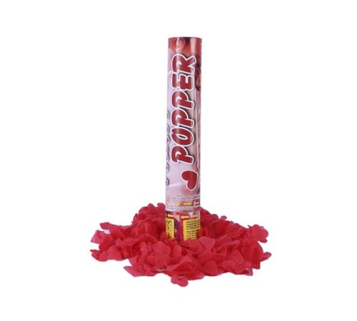 Kırmızı Renk Güllü-Kalpli konfeti 30 cm