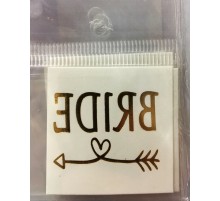 Bekarlığa Veda Team Bride Geçici Dövme - Bride Dövmeleri 10 Adet Altın Renk Model 2