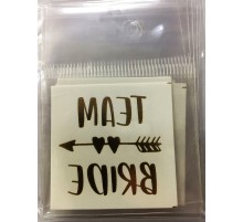 Bekarlığa Veda Team Bride Geçici Dövme - Bride Dövmeleri 10 Adet Altın Renk Model 3