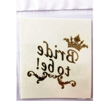 Bekarlığa Veda Team Bride Geçici Dövme - Bride Dövmeleri 10 Adet Altın Renk Model 5
