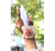 Bride to be Gelin Bilekliği Tüy ve İnci Boncuk Somon Renkli Bekarlığa Veda Partisi Bilekliği 10 Adet