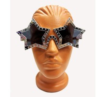 Yıldız Şekilli Parlak Metalize Parti Gözlüğü Gümüş Renk 16X7 cm