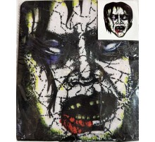 Yüze Yapışan Kafaya Tam Geçmeli Streç Siyah Saçlı Korkunç Maske Bez Maske Model 6-2