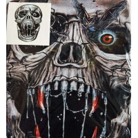 Yüze Yapışan Kafaya Tam Geçmeli Streç Ürpertici Yaratık Maske Bez Maske Model 14