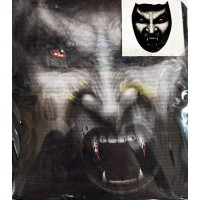 Yüze Yapışan Kafaya Tam Geçmeli Streç Kanlı Dişli Dracula Maske Bez Maske Model 11-2