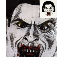 Yüze Yapışan Kafaya Tam Geçmeli Streç Kanlı Vampir Maske Bez Maske Model 2-2