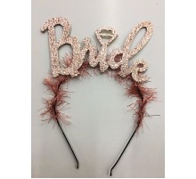 Bride Yazılı Metalize Rose Renk Bekarlığa Veda Parti Tacı