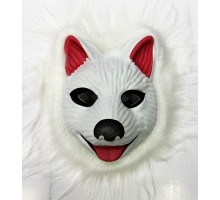 Köpek Maskesi - Kurt Maskesi Yetişkin Çocuk Uyumlu Beyaz Renk Model 2